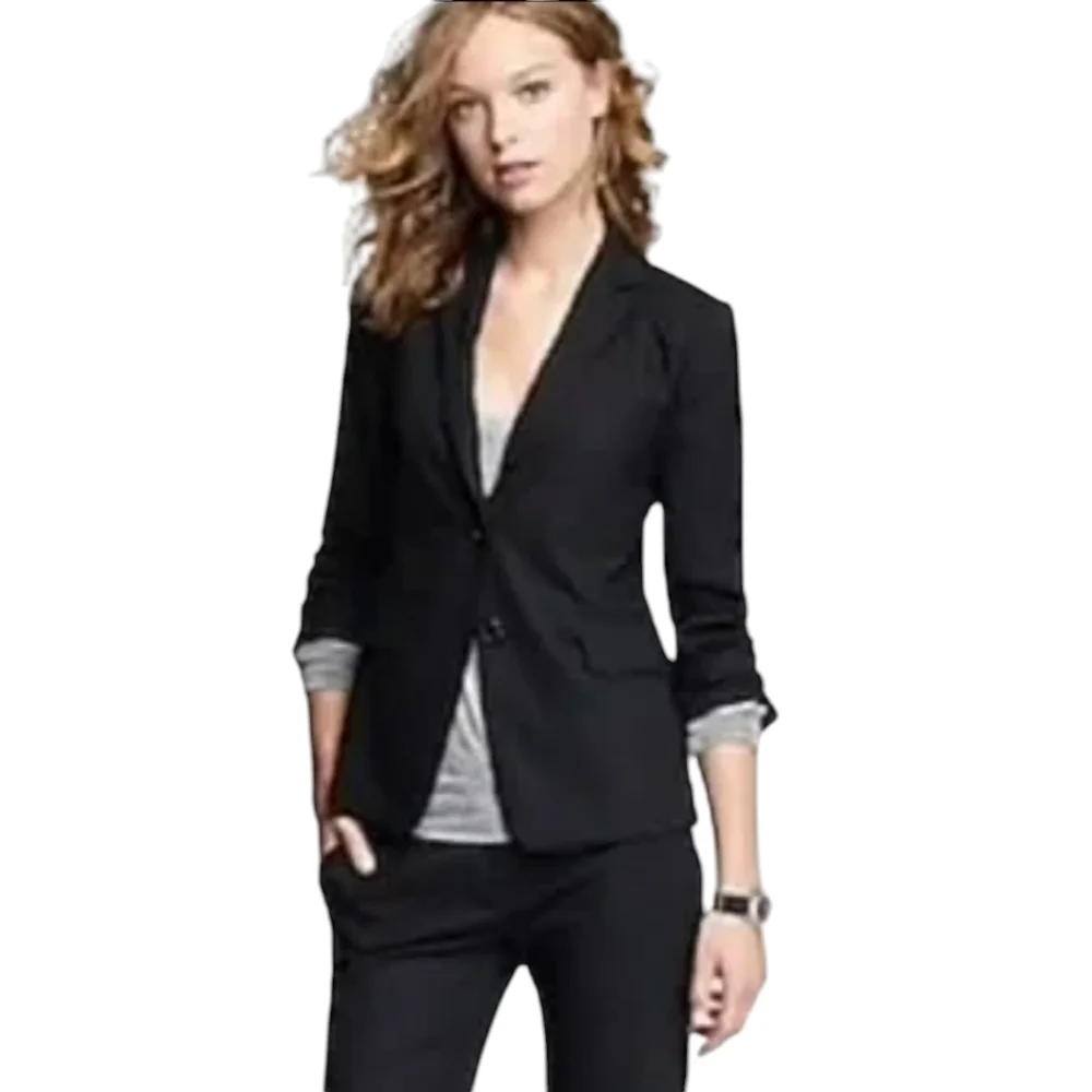 J. Crew 1035 Black Wool Tollegno Blazer Jacket Size 2